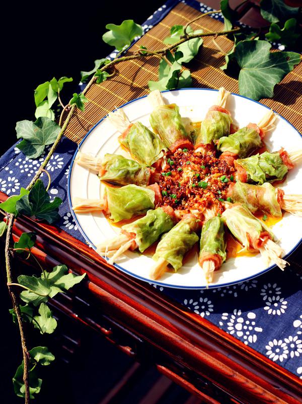 培根包菜卷的做法-咸鮮味蒸菜譜