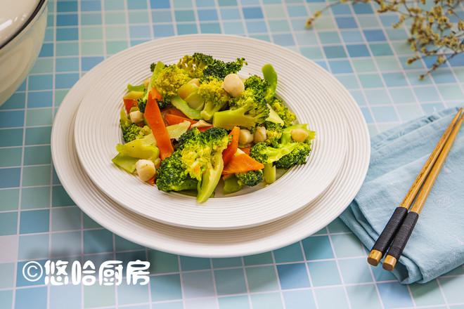 干貝炒西藍花的做法-家常味炒菜譜