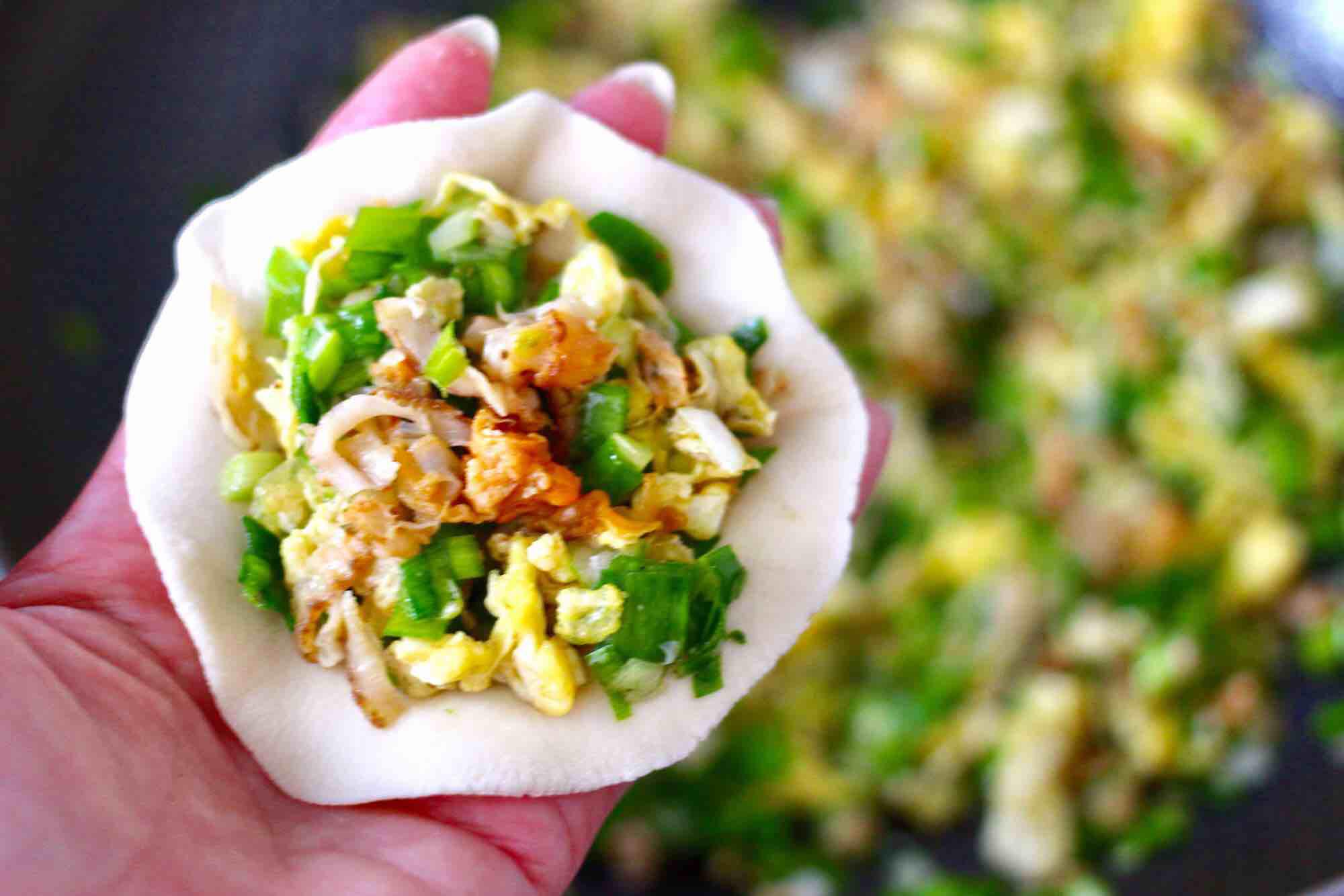 韭菜扇貝餡餅的做法-咸鮮味煎菜譜