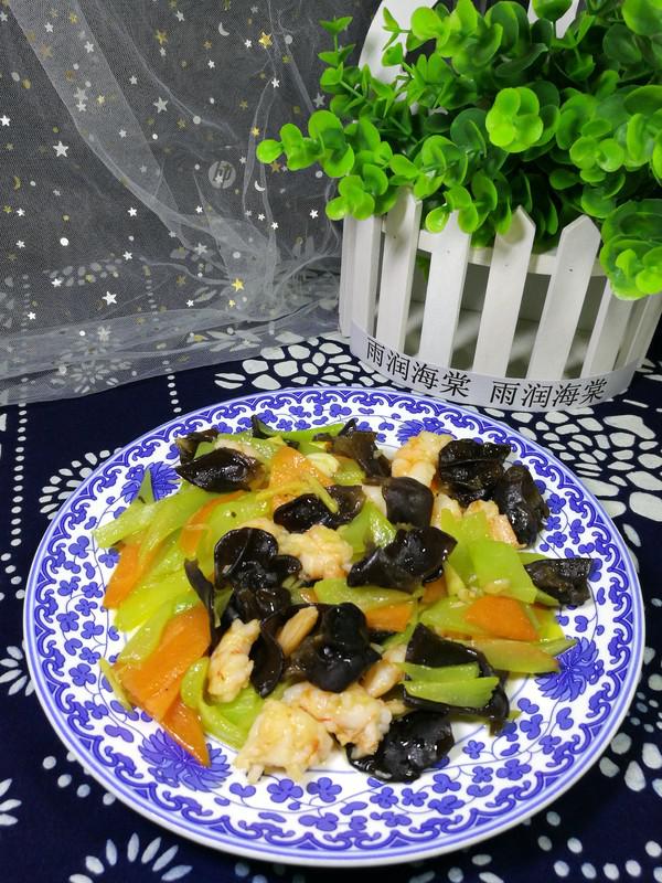 萵筍木耳炒蝦仁的做法-家常味炒菜譜