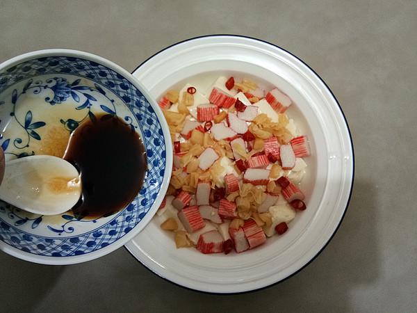 蟹肉棒蒸豆腐的做法-咸鮮味蒸菜譜