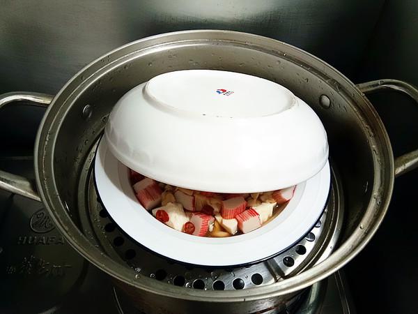 蟹肉棒蒸豆腐的做法-咸鮮味蒸菜譜