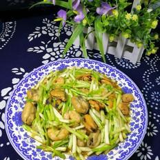 蒜黃炒貽貝蝦仁的做法-家常味炒菜譜