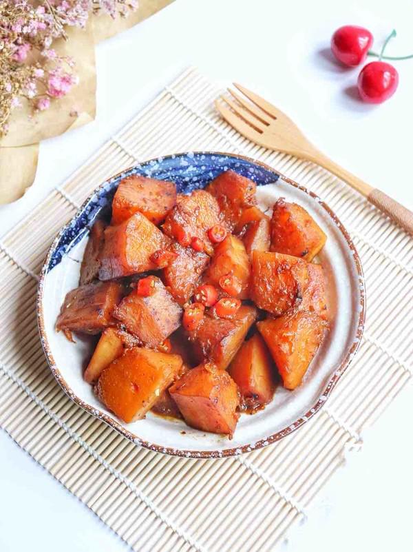 醬燒南瓜的做法-家常味燜菜譜