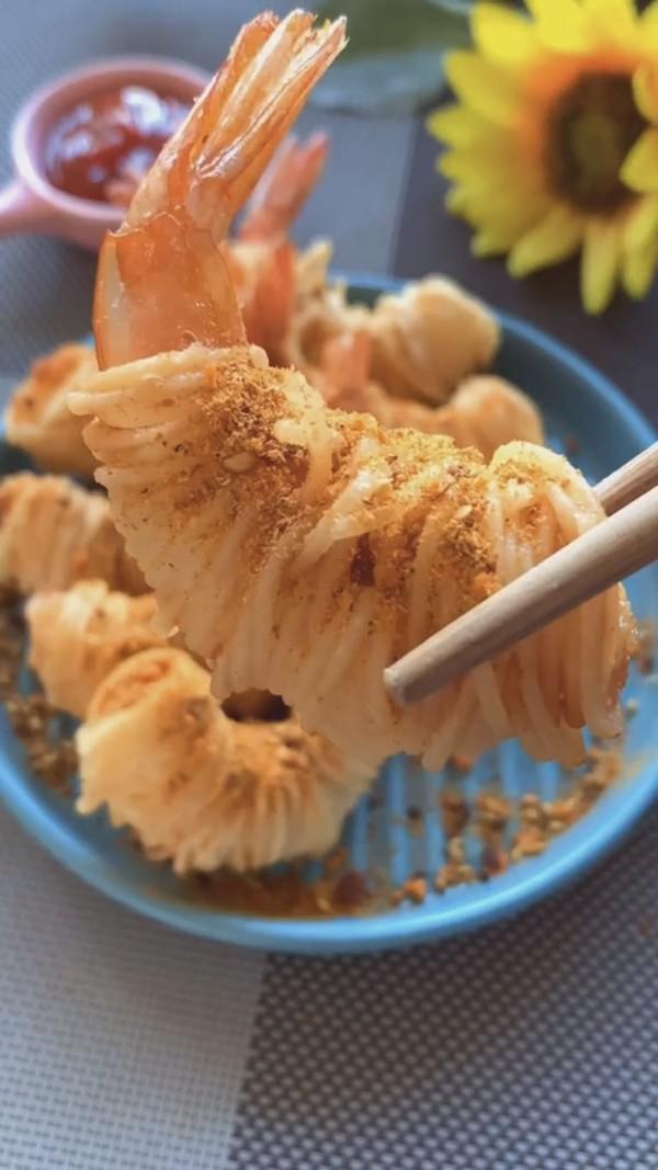 千絲萬縷蝦的做法-咸鮮味炸菜譜