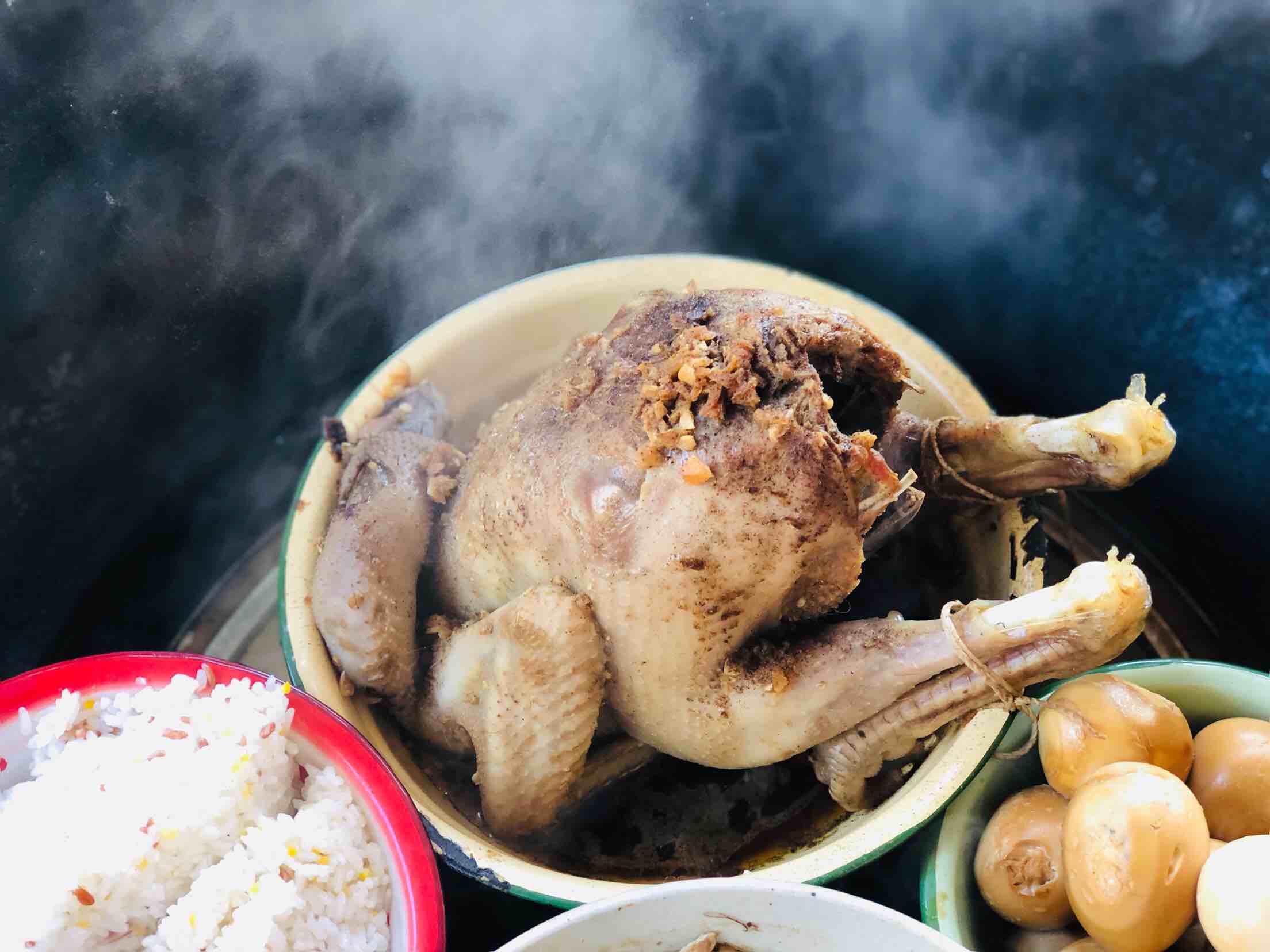 柴火灶之清蒸手撕雞的做法-醬香味蒸菜譜