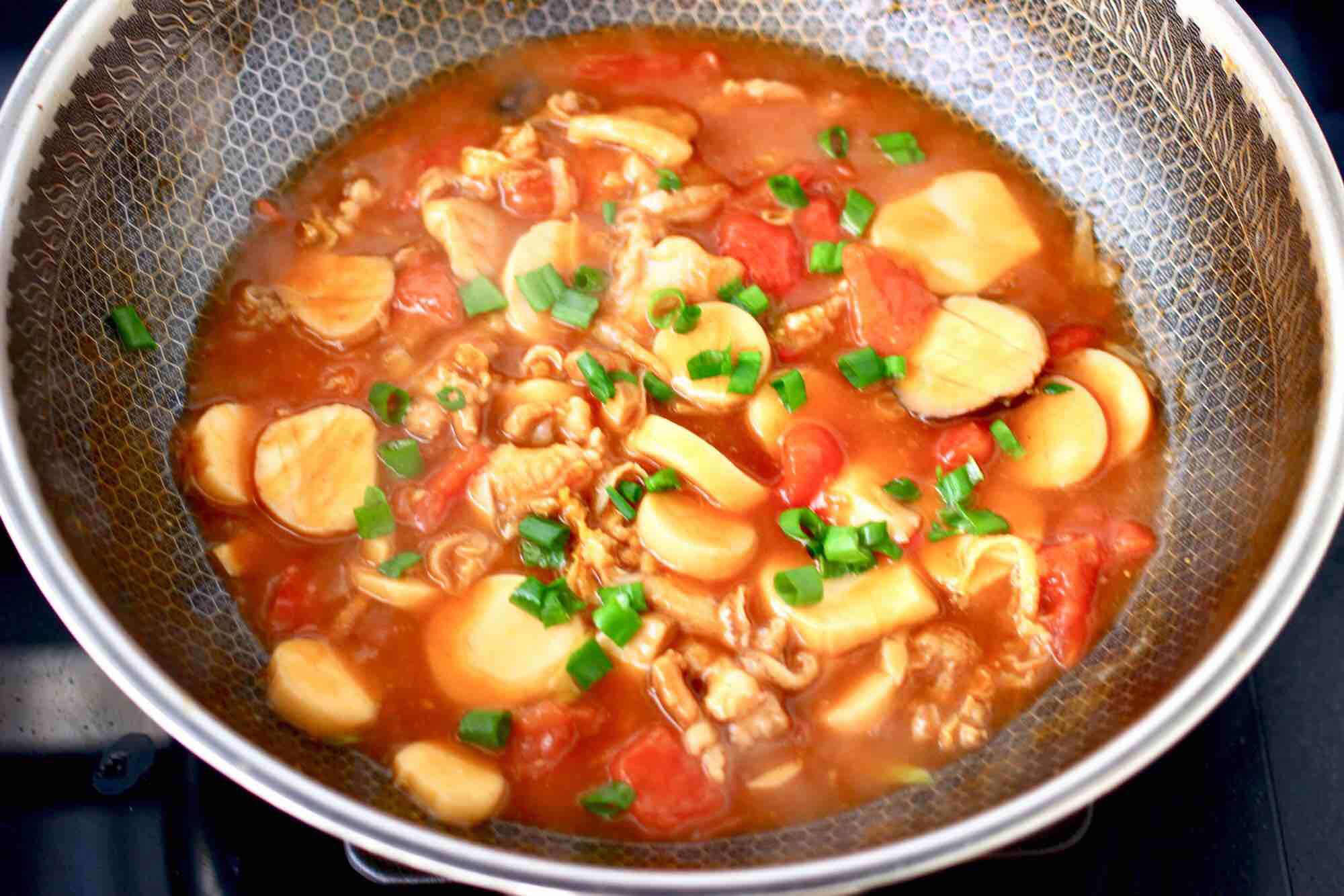 杏鮑菇扇貝花肉煲的做法-家常味燉菜譜