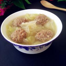大白菜豬肉丸子湯的做法-咸鮮味煮菜譜
