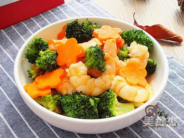 西藍花炒蝦仁的做法-咸鮮味炒菜譜