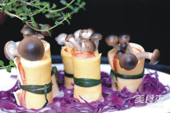 百葉培根菌菇卷的做法-咸鮮味蒸菜譜