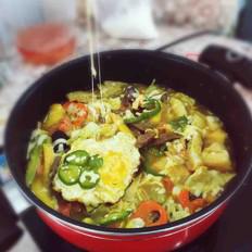 韓國(guó)年糕芝士火鍋的做法-咖喱味燉菜譜