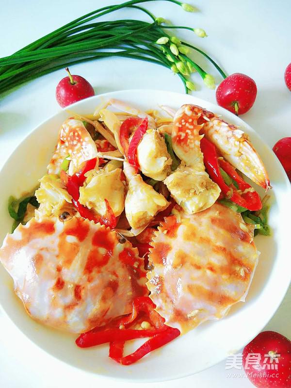 雙椒辣炒螃蟹的做法-家常味炒菜譜