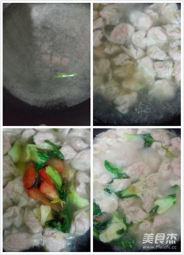西紅柿青菜小餛飩的做法-咸鮮味煮菜譜