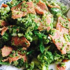 五香培根炒西藍花籽的做法-五香味炒菜譜