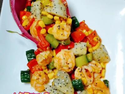 五彩繽紛火龍果的做法-果味炒菜譜