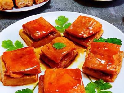 照燒三文魚煎豆腐的做法-家常味煎菜譜