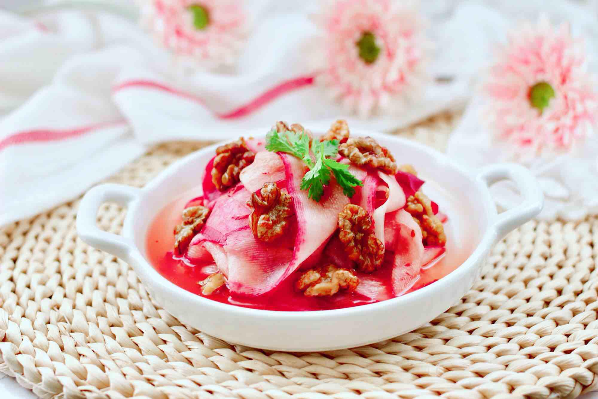 水蘿卜拌核桃仁的做法-酸甜味拌菜譜-易網健康養生網 水蘿卜拌核桃仁的做法-酸甜味拌菜譜