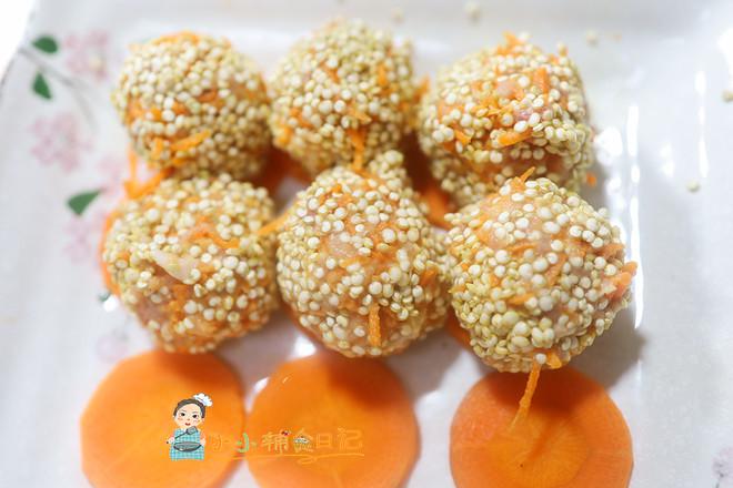 10個(gè)月以上輔食胡蘿卜藜麥肉丸的做法-家常味蒸菜譜