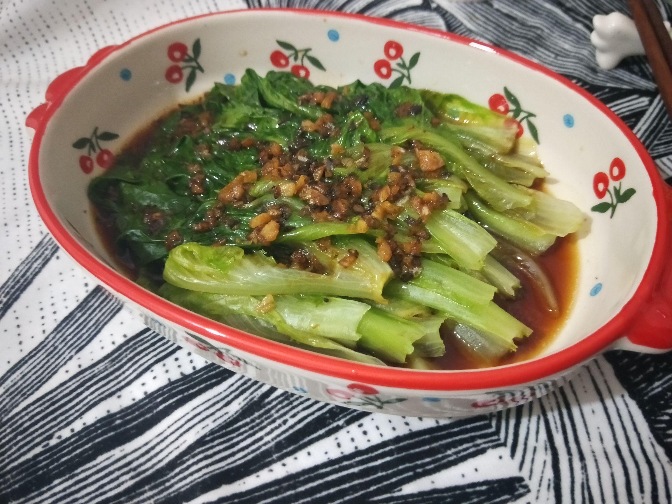 蒜香蠔油生菜的做法-咸鮮味煮菜譜