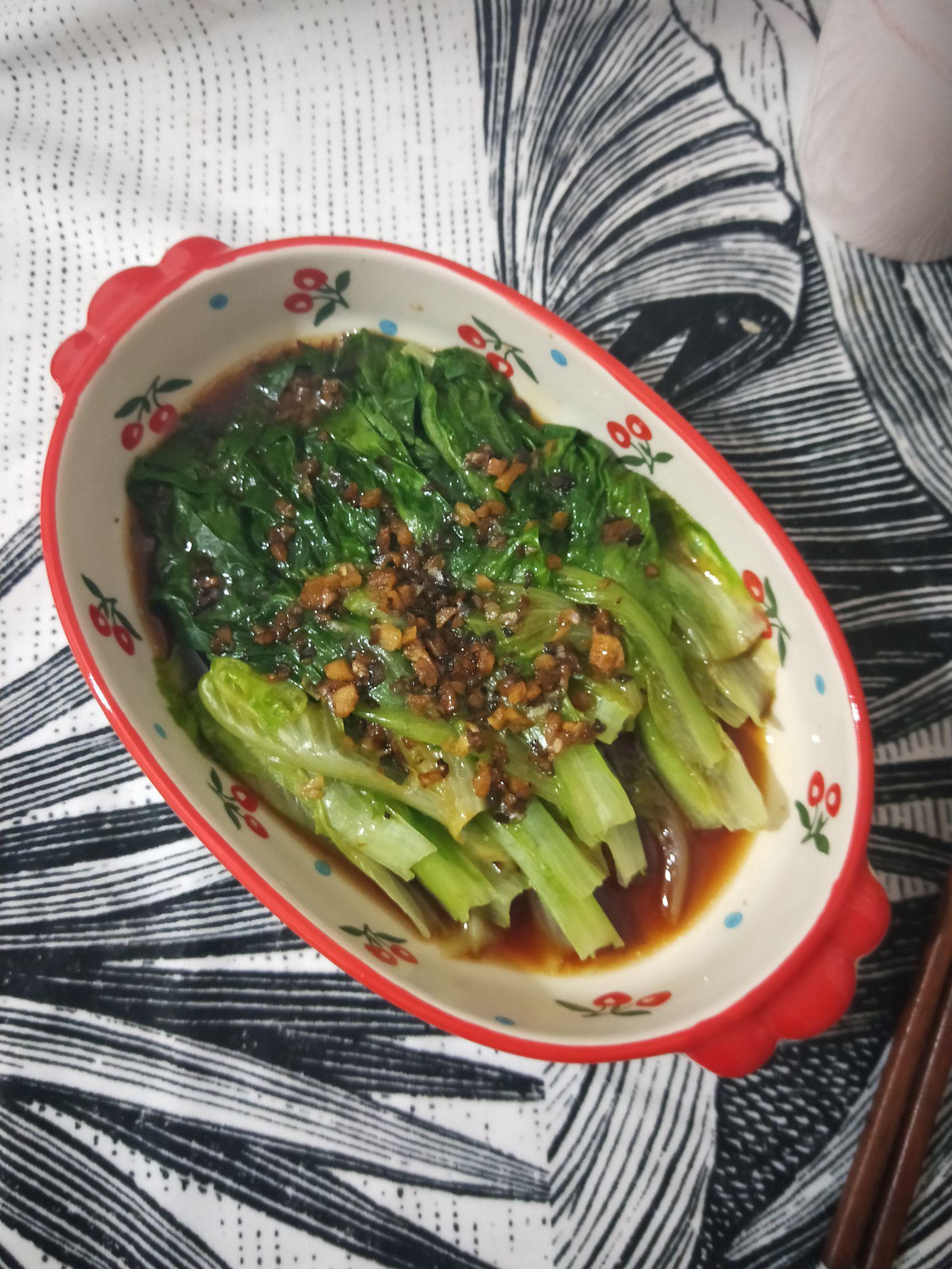 蒜香蠔油生菜的做法-咸鮮味煮菜譜