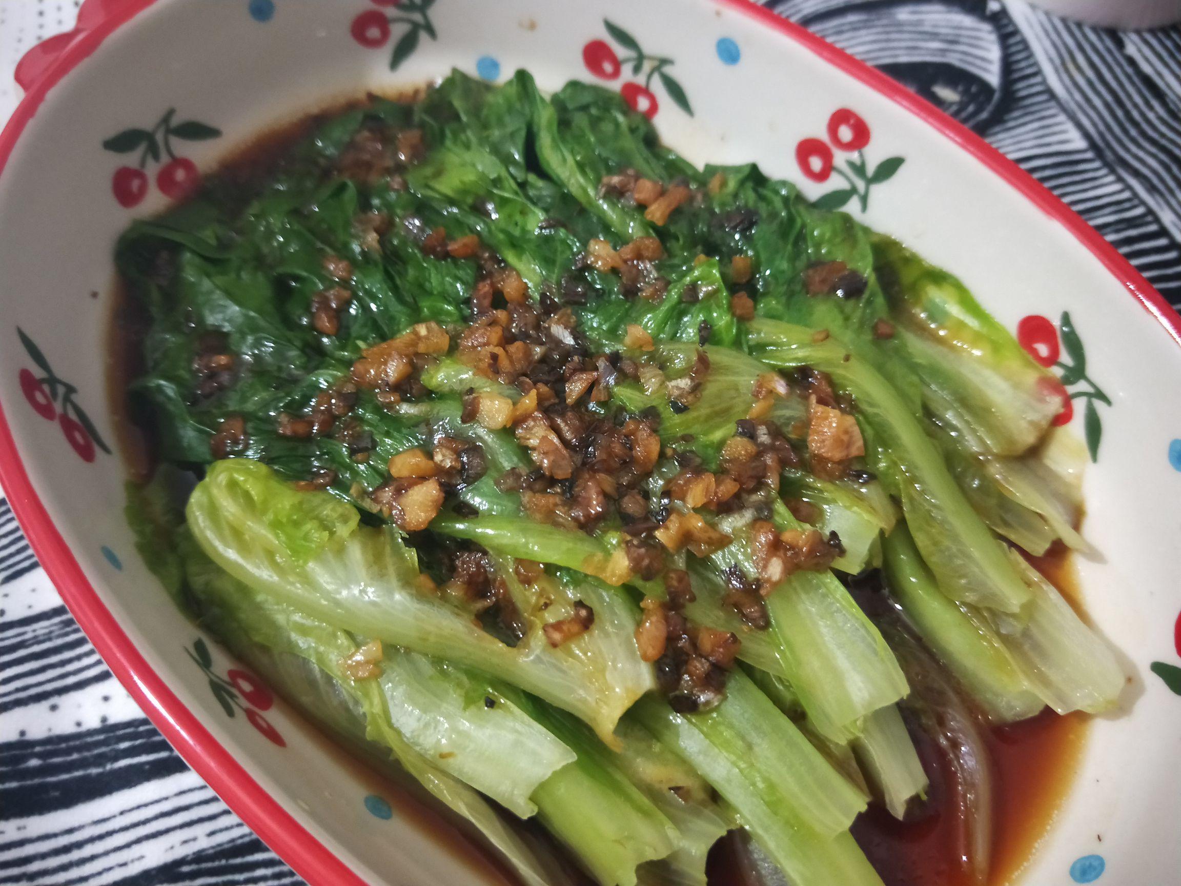 蒜香蠔油生菜的做法-咸鮮味煮菜譜