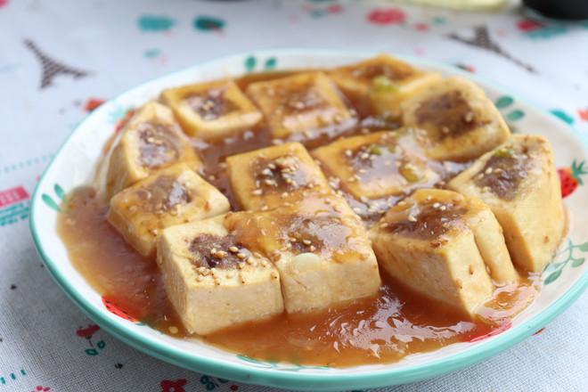 豆腐釀肉的做法-家常味煎菜譜