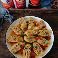豆腐皮豬肉卷的做法-家常味蒸菜譜