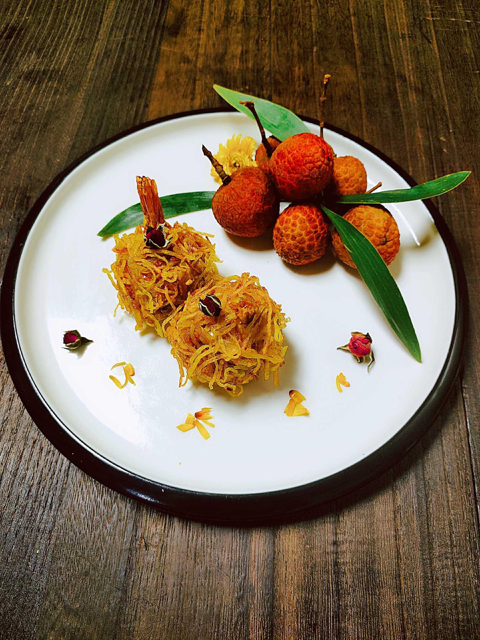 荔枝蝦球的做法-芥末味炸菜譜