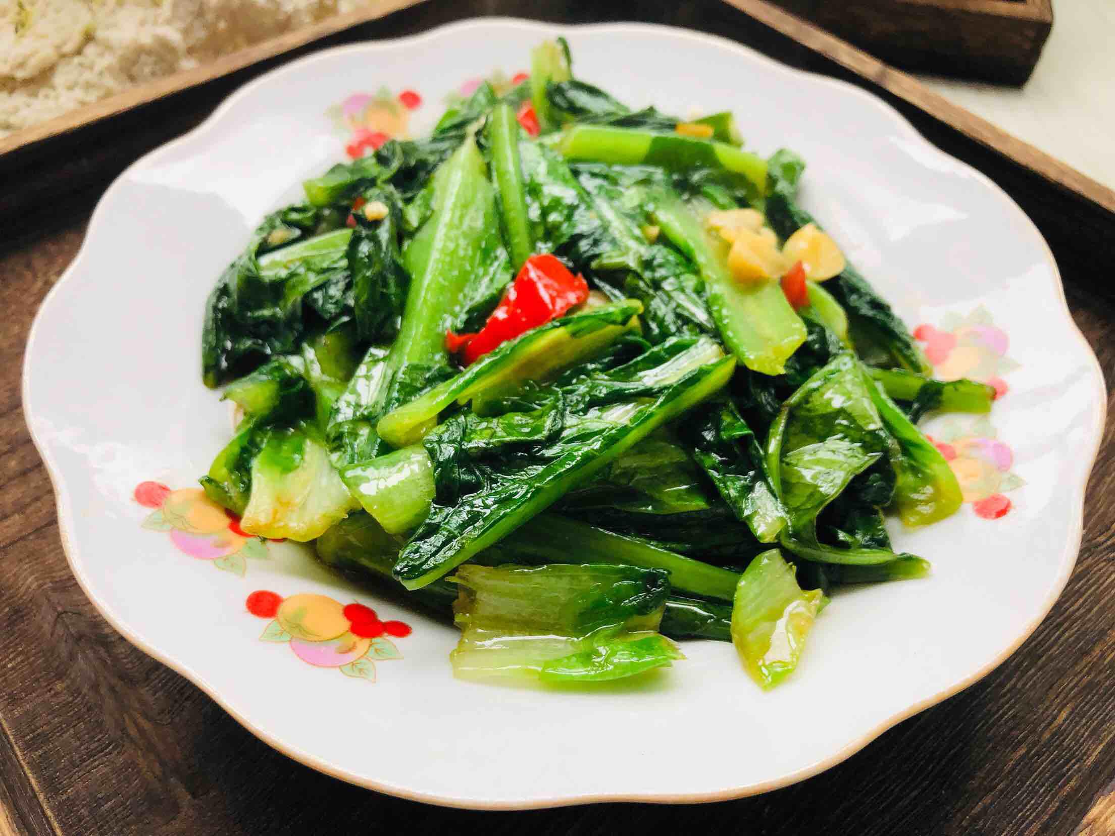 清炒油麥菜的做法-家常味炒菜譜