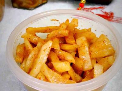 脆辣蘿卜條的作法-香辣味拌菜譜