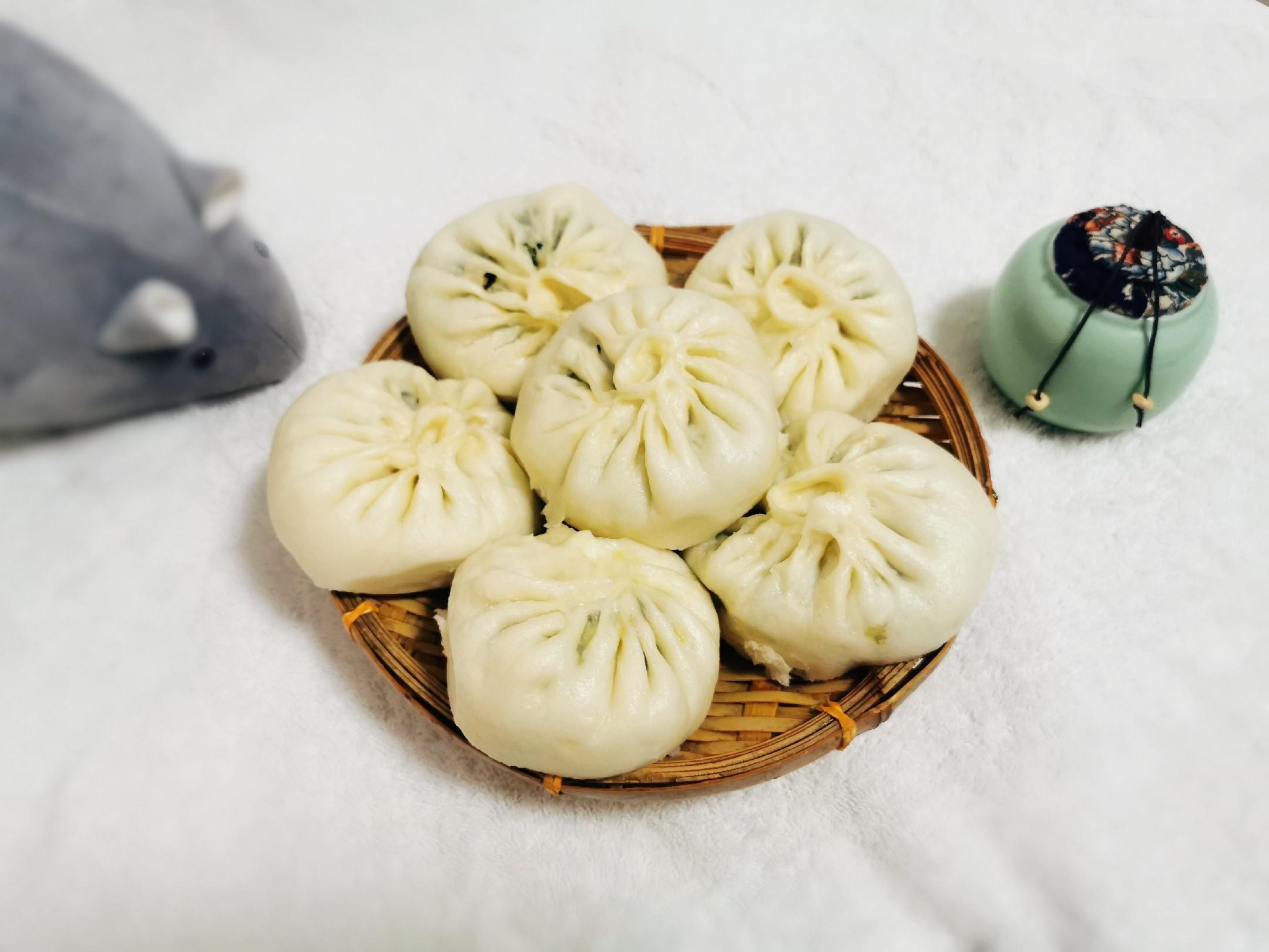 韭菜雞蛋素包子，餡里有鹽就入味，10分鐘出鍋剛剛剛好的做法-家常味蒸菜譜