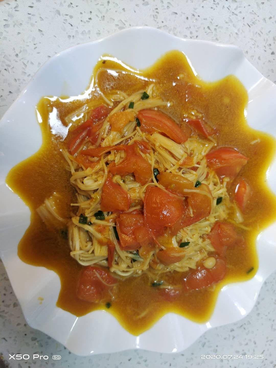 番茄金針菇的做法-酸甜味煮菜譜