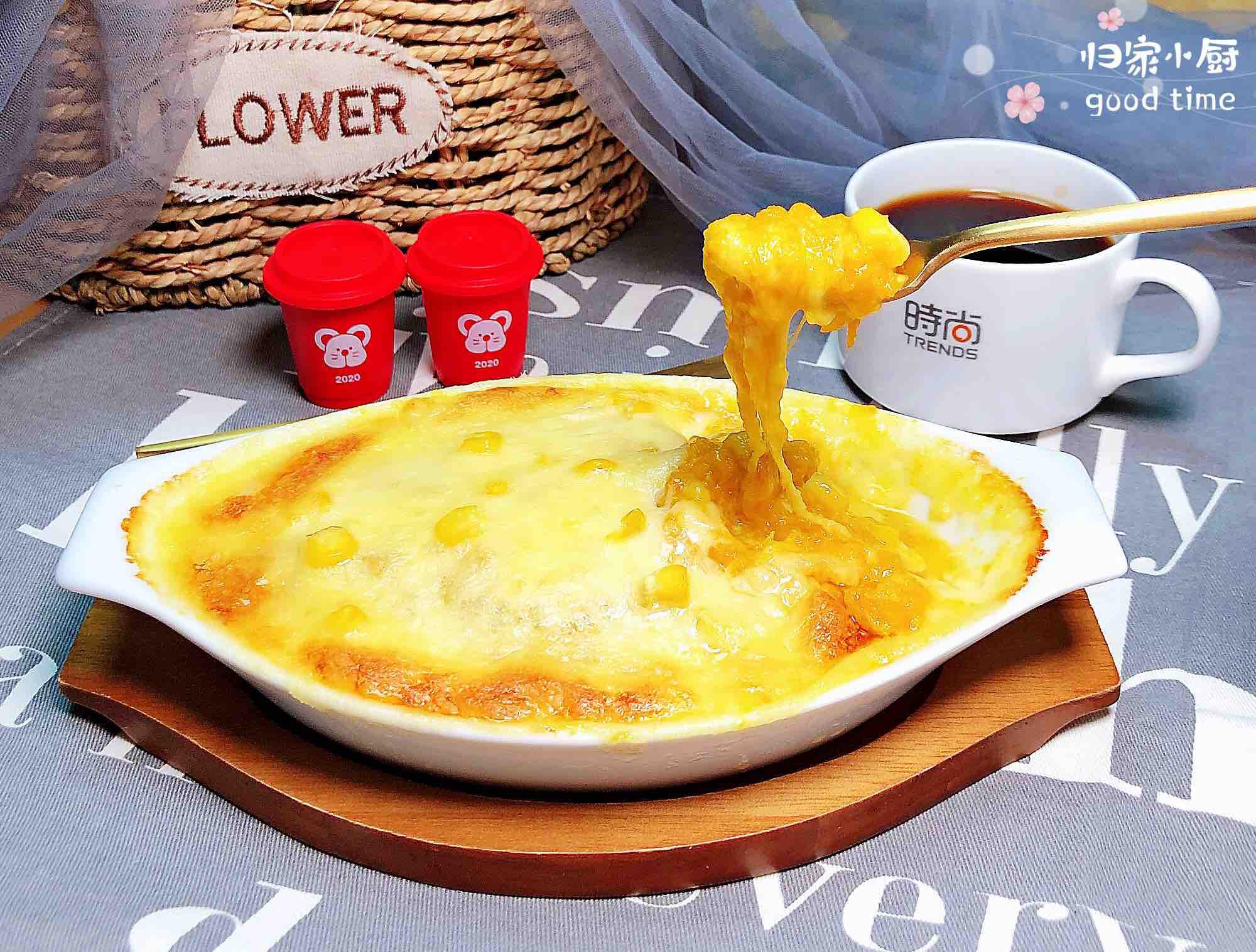 芝士焗玉米南瓜的做法-甜味烤菜譜