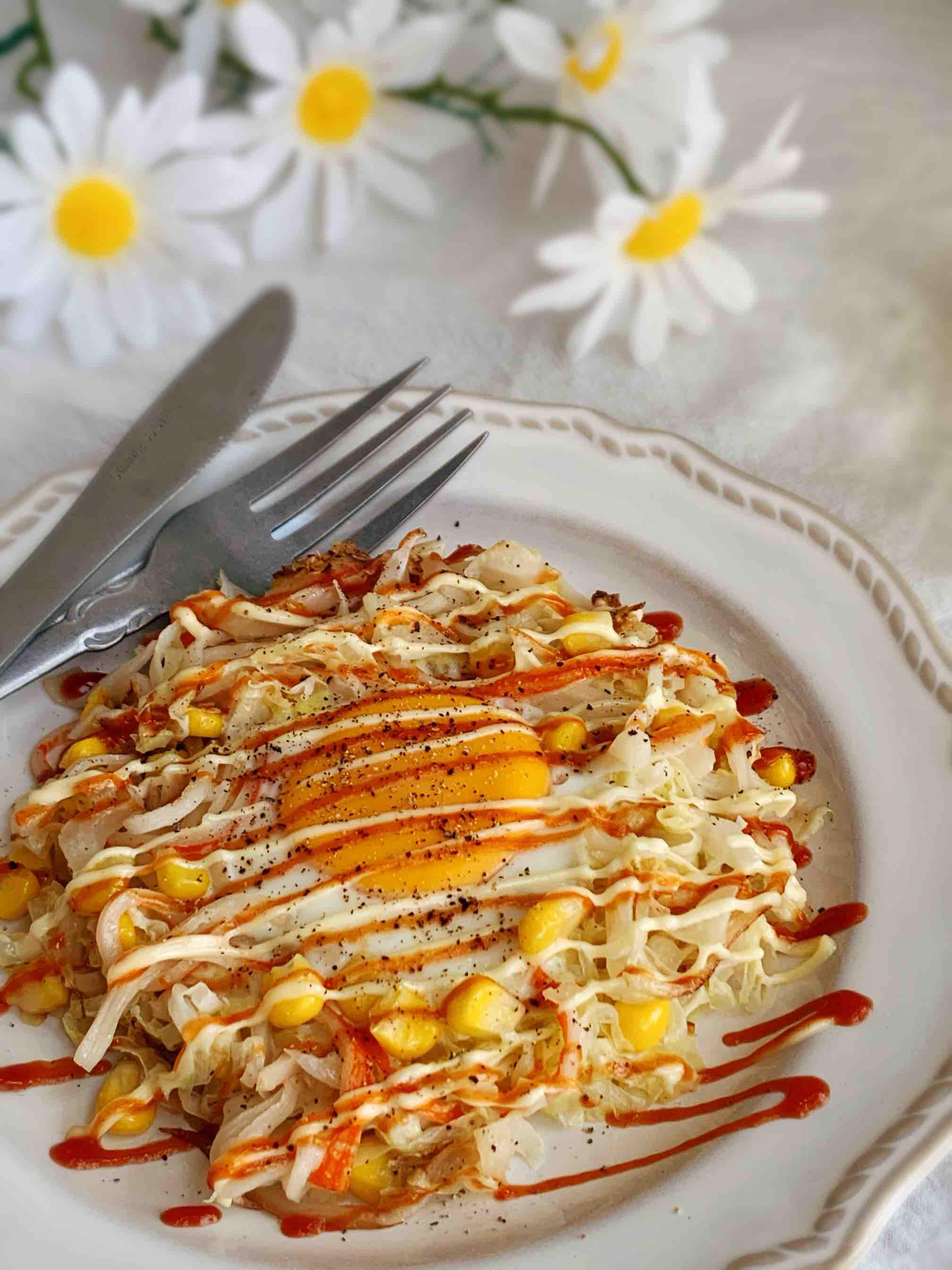 蟹柳包菜窩蛋的做法-家常味煎菜譜