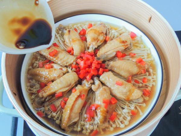 金針菇蒸雞翅的做法-家常味蒸菜譜