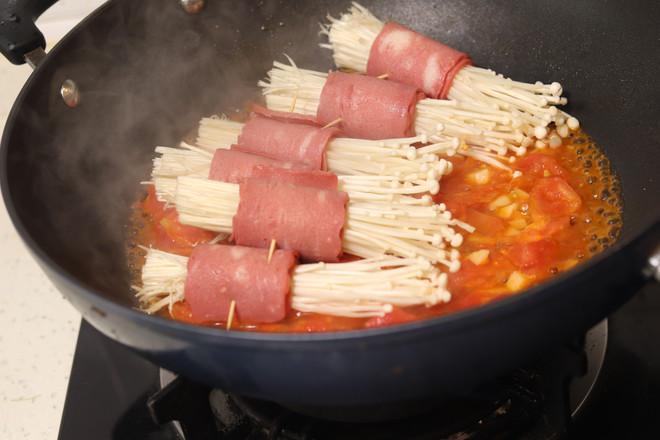 培根金針菇番茄湯的做法-家常味煮菜譜