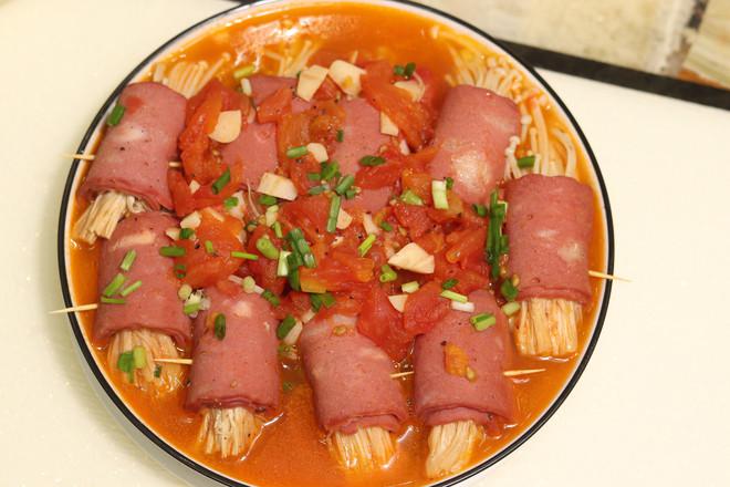 培根金針菇番茄湯的做法-家常味煮菜譜