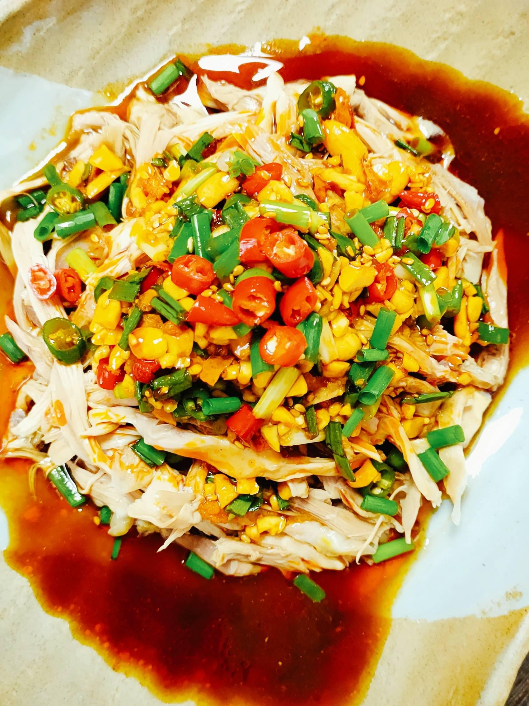 #貼秋膘#口水雞的做法-酸辣味拌菜譜