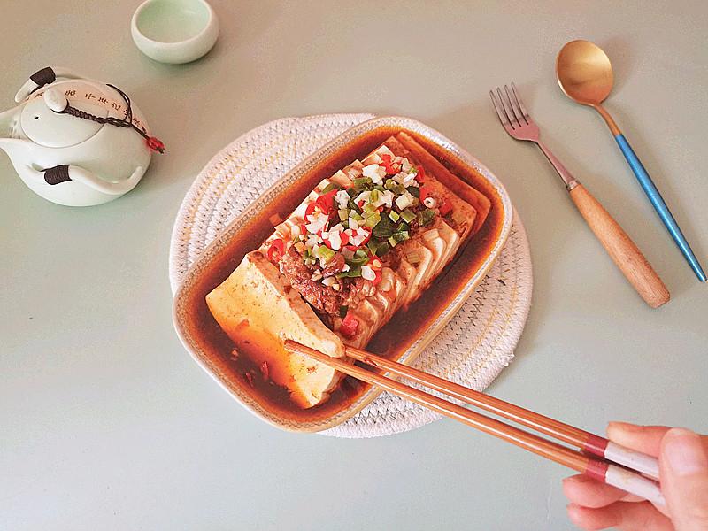 蝦蓉醬蒸肉末豆腐的做法-咸鮮味蒸菜譜