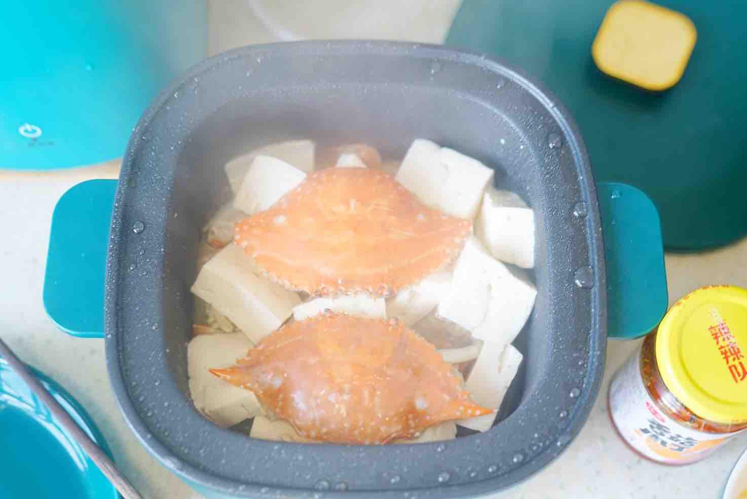 蟹燜豆腐的做法-咸鮮味燜菜譜