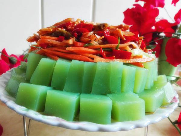 黃瓜汁豌豆涼粉的做法-酸辣味煮菜譜