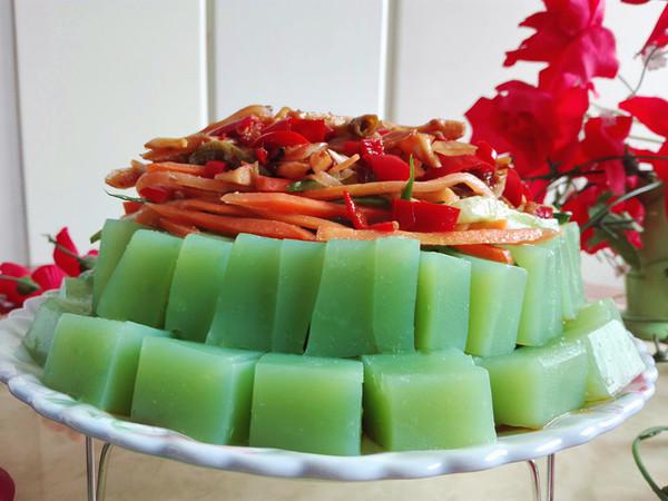 黃瓜汁豌豆涼粉的做法-酸辣味煮菜譜