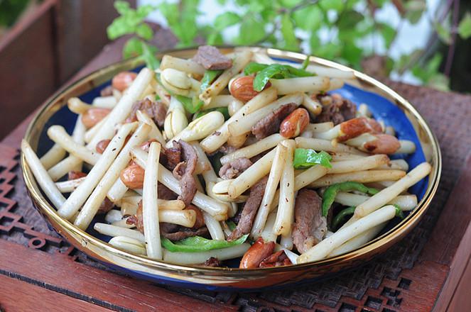 花生芽炒肉片的做法-家常味炒菜譜