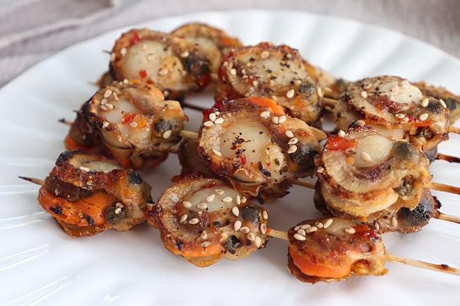 烤扇貝串兒，鮮香十足超好吃的做法-咸鮮味烤菜譜