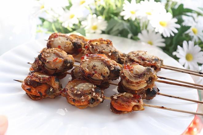 烤扇貝串兒，鮮香十足超好吃的做法-咸鮮味烤菜譜