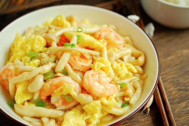 白玉菇炒蝦仁的做法-家常味炒菜譜