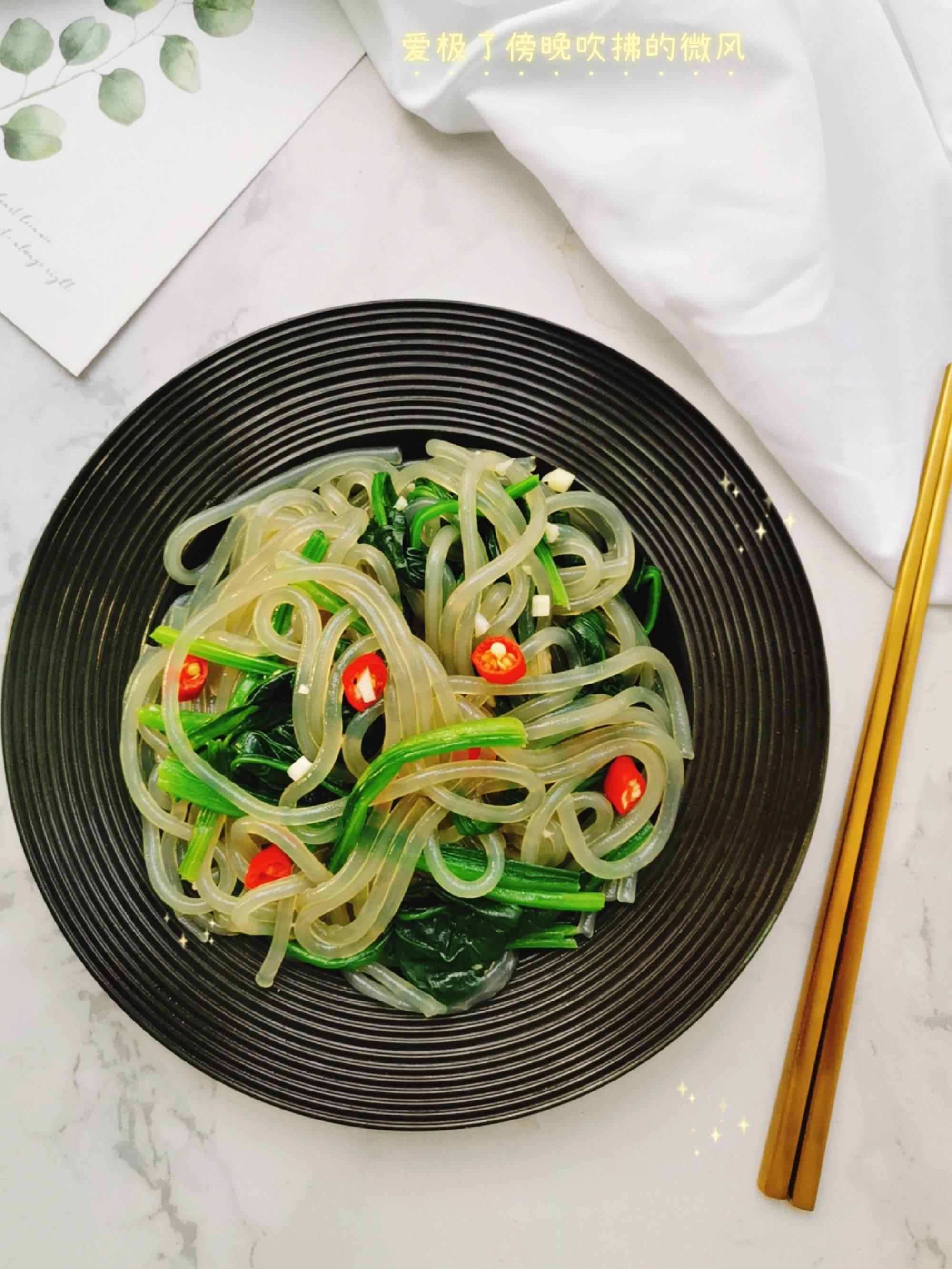 菠菜拌粉條的做法-咸鮮味拌菜譜