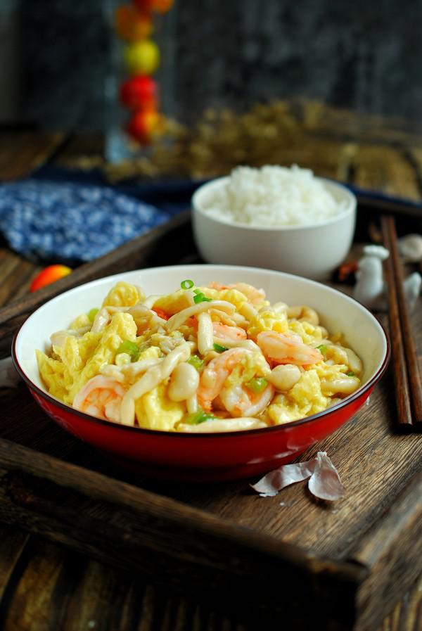 白玉菇炒蝦仁的做法-家常味炒菜譜