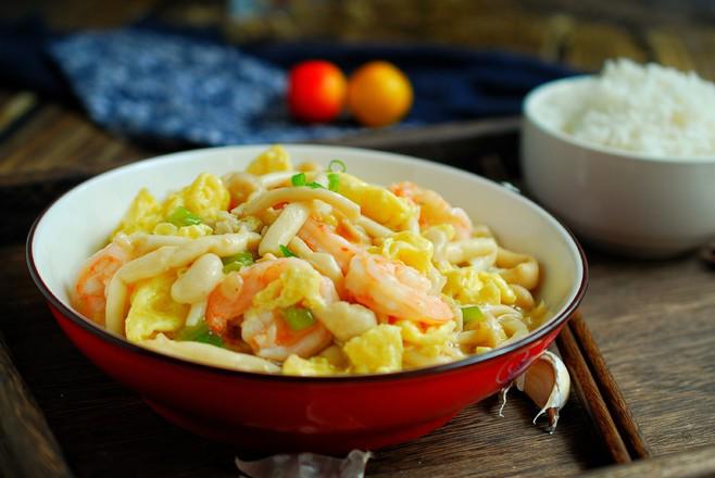 白玉菇炒蝦仁的做法-家常味炒菜譜