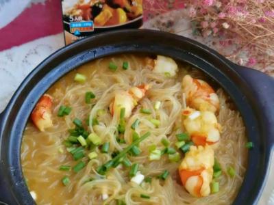 咖喱蝦仁粉絲煲的作法-咸鮮味煮菜譜